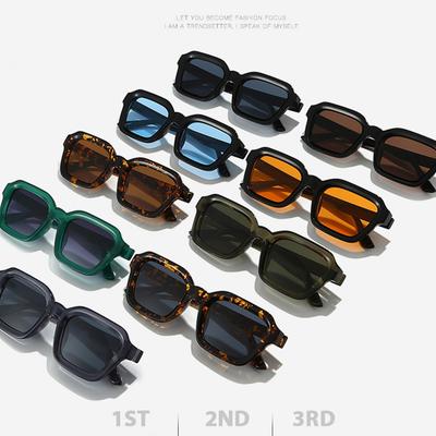 Brand Trendy Square Frame Sunglasses Uv400 Protection Unisex Fashion Sun Glasses For Men Women Luxury Brand Eyepiece