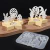 Top Quality Easter Bunny Egg Silicone Mold | Resin Gypsum Candle Handicraft Gift for Festival Decoration Home Desktop Atmosphere