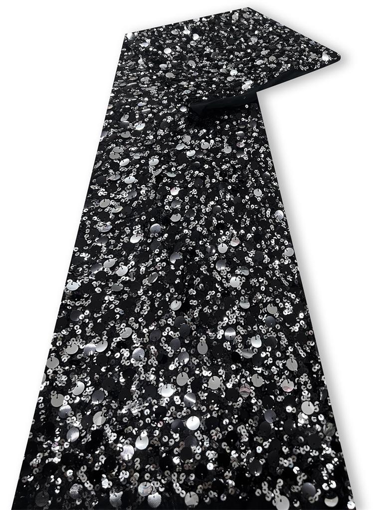 1 Yard 5+9mm Sequin Embroidery Lace Fabric for DiY Sewing Woman Wedding Dresses Clothes Fabrics Party Special Events Fabric