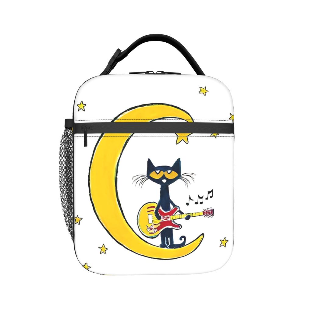 Pete the Cat Cartoon Cats Insulated Lunch Bags Cooler Bag Reusable,Lunch Container Leakproof Tote Lunch Box for Men Women