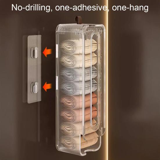 Underwear Storage Box Wall Mount Bra Undergarment Organizer Punch Free Multifunctional Socks Storage