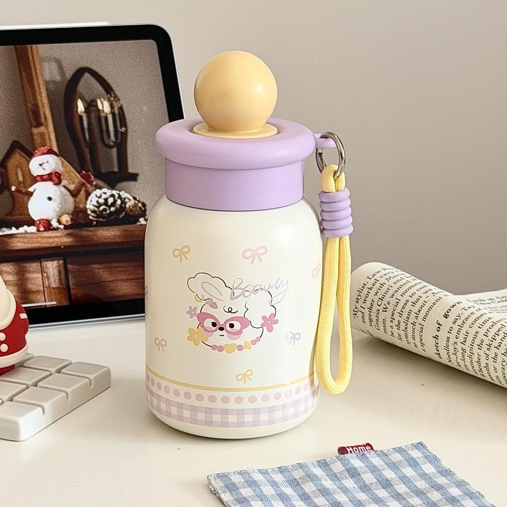 

Durable 500ml Vacuum Cup Insulation Or Cooling Large Capacity Insulated Cup Cartoon Cat Stainless Steel Cup for Student Children 50ml фіолетовий