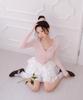 Aissie Volume Tiered Skirt (White)