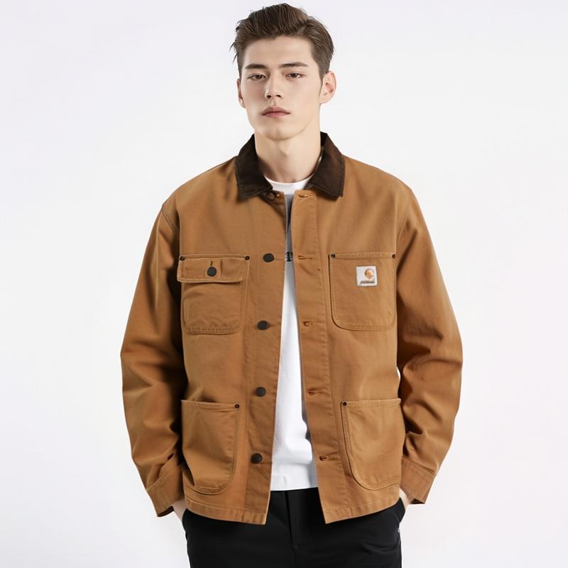 Palace X Carhartt WIP FW23 Co-Branded Classic Solid Multi-Pocket Embroidered Flight Jacket Unisex Outerwear Khaki I032716-KHAKI