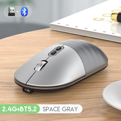 Wiederaufladbare Dual-Modus 2,4 GHz Wireless Maus Bluetooth 5.2 Ein-Klick-Desktop-Computermaus mit USB-Kabel Spielmäuse