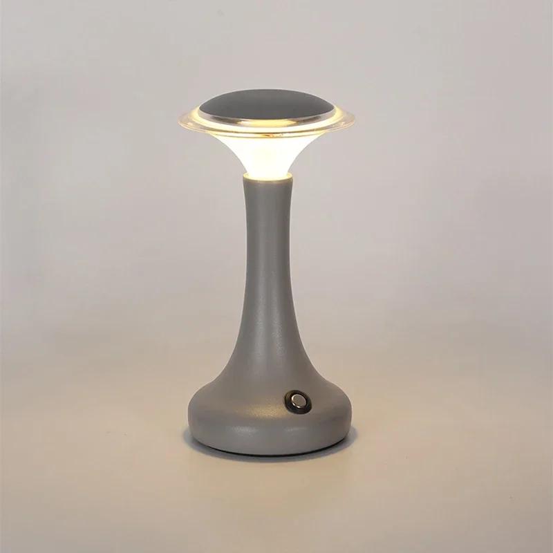 Wireless LED Table Lamp Touch Sensor Desktop Night Light Rechargeable Reading Lamp for Restaurant Hotel Bar Bedroom Decor Light