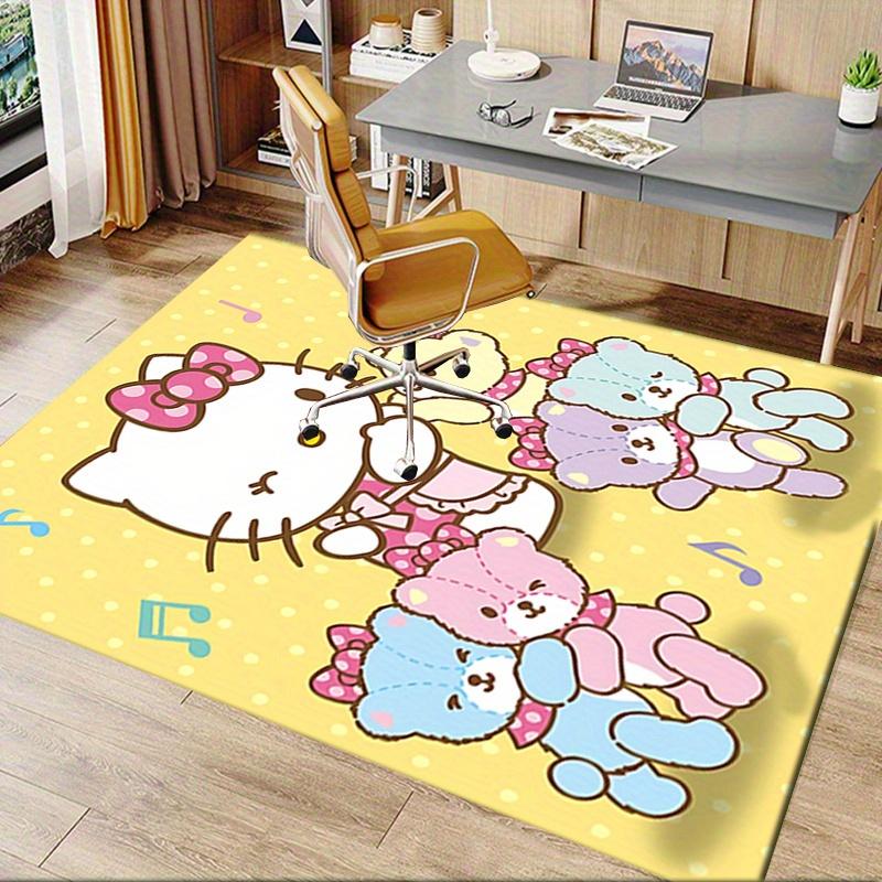 Office Rug Hello Kitty, Friends Anti-Slip Rug, Machine Washable for Living Room, Bedroom, Office, Multiple Sizes, Bedroom Mat, Decorative Mat, Durable