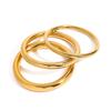 Youthway High Quality Gold Plated Stainless Steel Smooth 6Mm 8Mm 10Mm Circle Bracelet Bangle Set For Women Fashion Jewelry Gift
