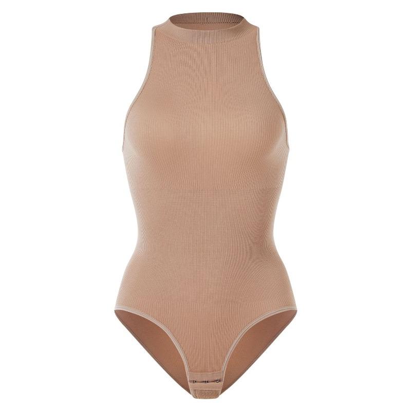 New-style Skin-friendly, Waist-cinching Shapewear: Button-up, Strapless Bodysuit with Tummy-tucking Design