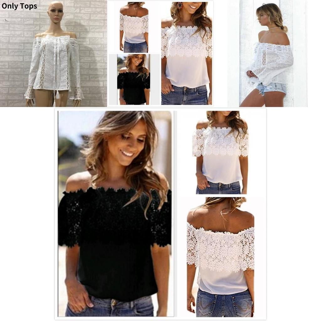 Womens Viscose Crochet Lace Trim Tshirt Business Casual Top For Office Wear And Casual Outfits