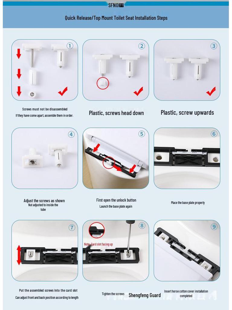 Verdickter Universal Absenkautomatik U/V-förmiger WC-Sitzbezug