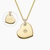 Women's Gold-Plated Heart Pendant Necklace with Zircon, Thin Chain, Mirror-Polished Copper, Fashionable and Versatile Design