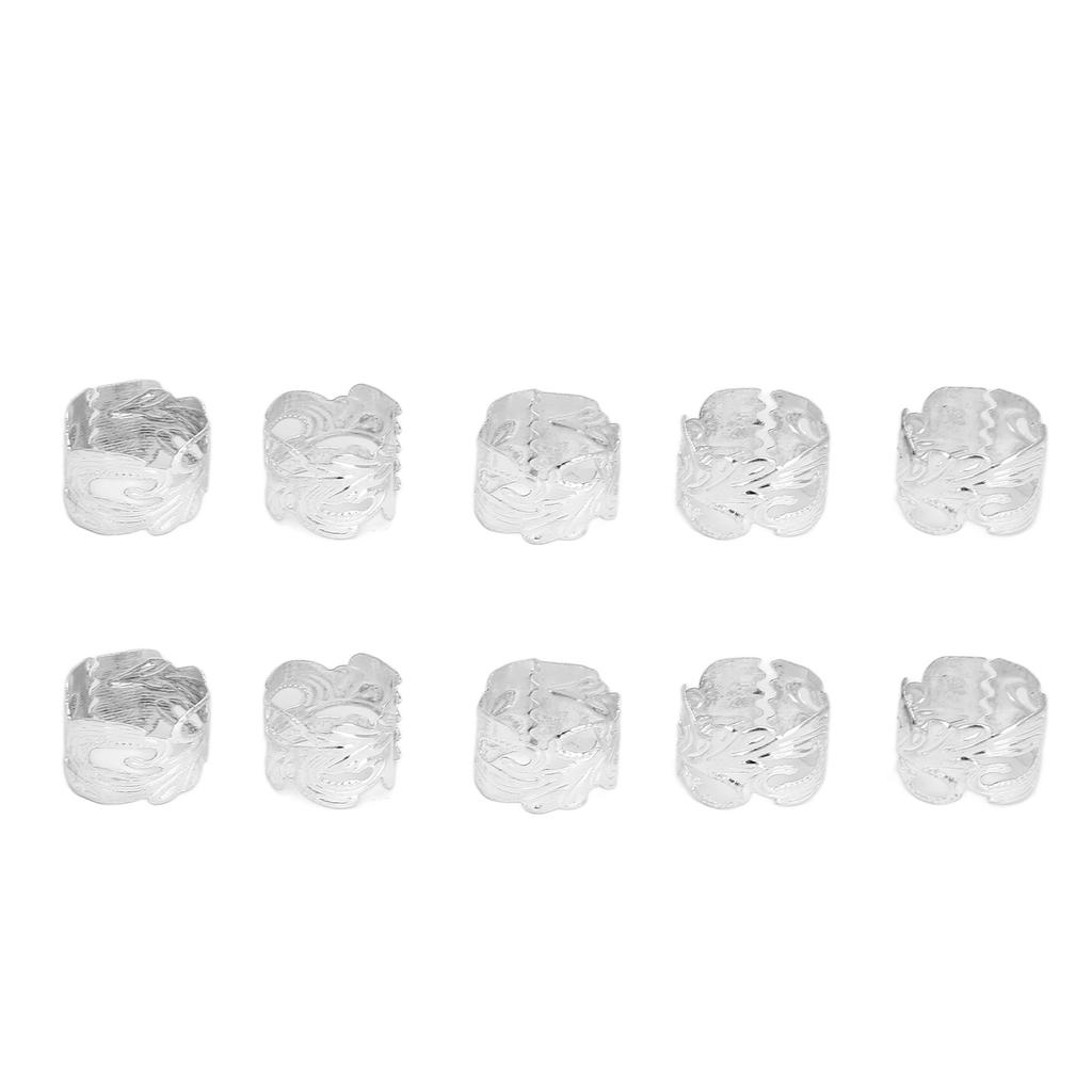 40 Pcs Beard Beads Metal Silver Exquisite Vintage Beard Ornaments for Hair Braiding Necklace