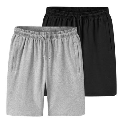 Herren Strickshorts aus Baumwolle mit lockerem Schnitt - Atmungsaktiv, Dünn, Übergröße, Mittellang
