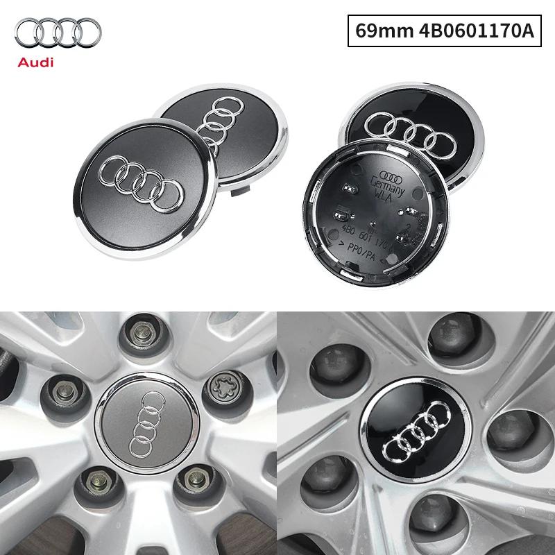 For Audi A360/61/68/69mm Car Wheel Center Hub Cap Rim Cover Car Goods For Audi B7 B5 B6 B8 B9 8P A3 A4 A5 A6 A7 A8 TT Q3 Q5 Q7 Q8 A1 8V 8L