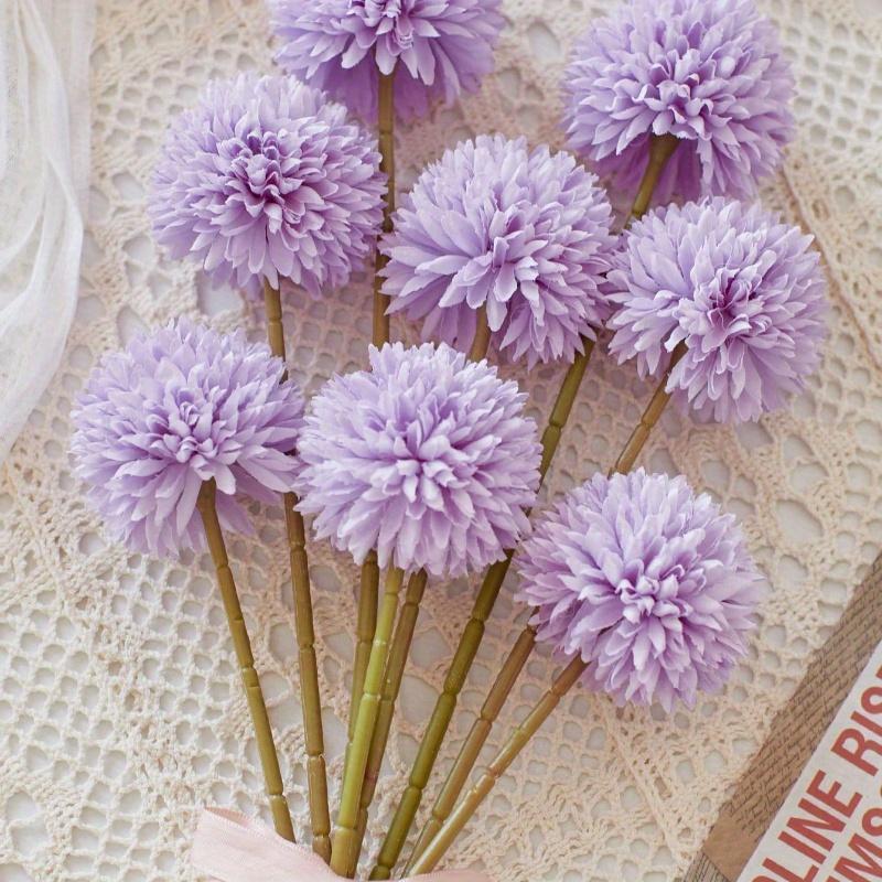 Artificial Chrysanthemum Ball Flowers Dandelion Hydrangea Arrangement Bouquet Present for Friends Bridal Wedding Bouquet Decor for