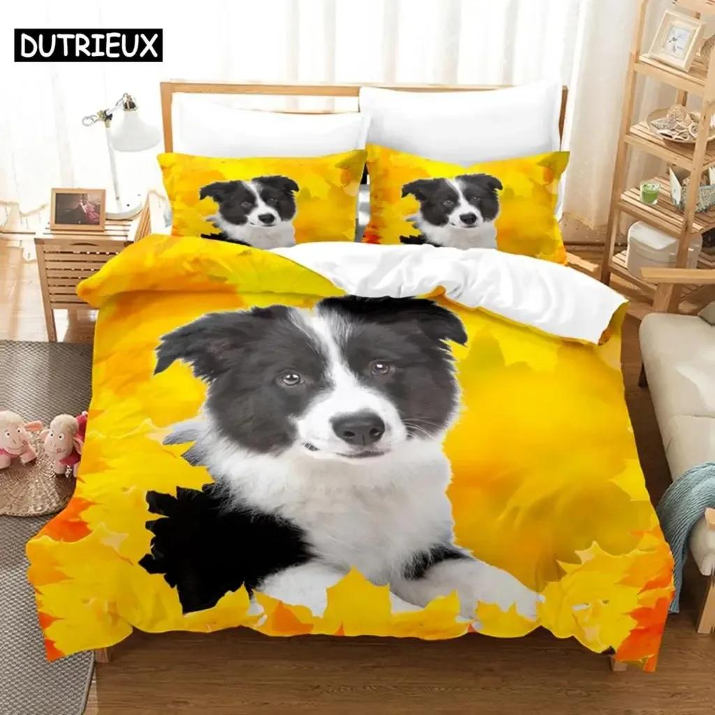 Kawai Kids Duvet Cover Set Double Bed 200X200 Queen Size Single Bedding Sets Dogs King Full Twin 3D Quilt Case Linen Pillowcase