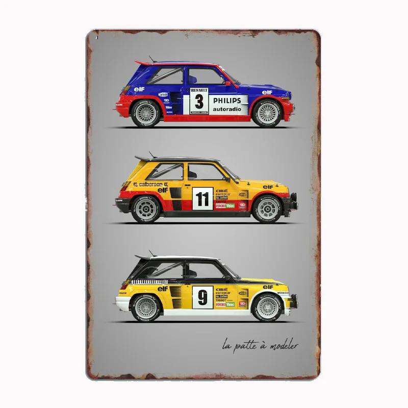 Lancia Classic Sports Quattro S1Rally Car Blueprints Metal Plaque Poster Club Home Bedroom Bar Tin Sign Room Decor Wall Decor