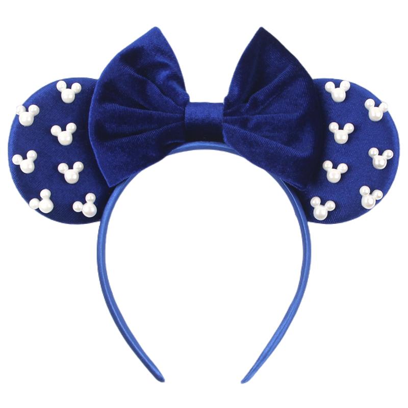 Ny Trendig Musöron Hårband Mickey 3.3" Sammet För Flickor Mjuk Rosett Hårband Halloween Festival Fest Resa DIY Håraccessoarer