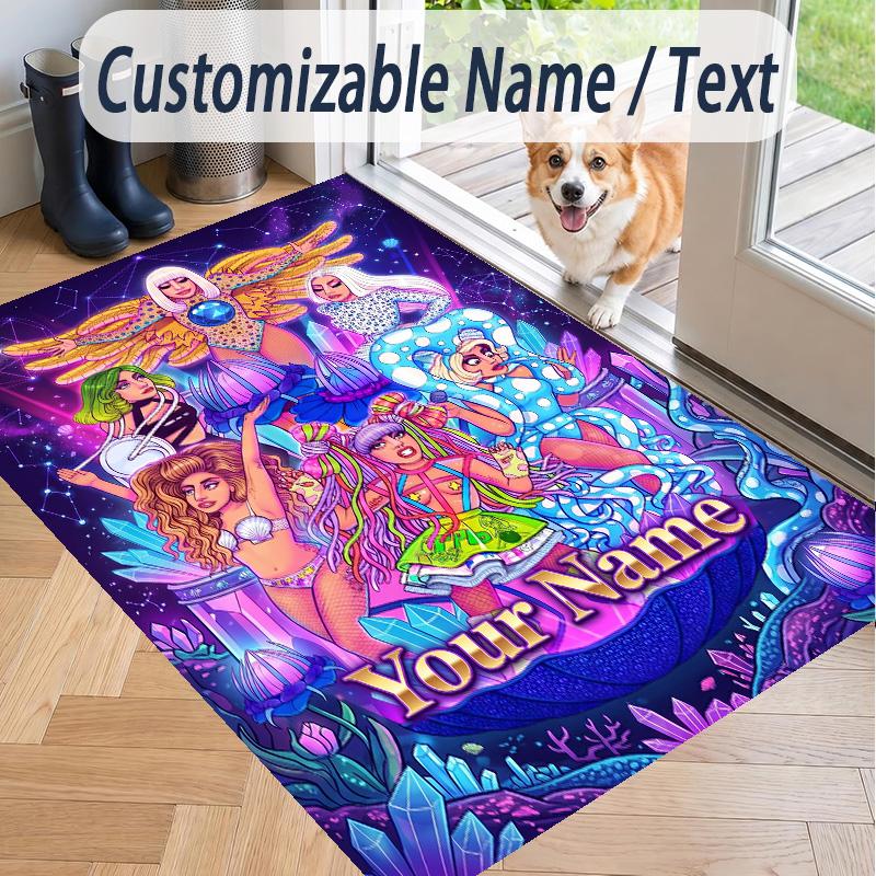 Custom Text Lady Gaga Pattern Floor Rug Soft Indoor Carpet Mat Living Room Bedroom