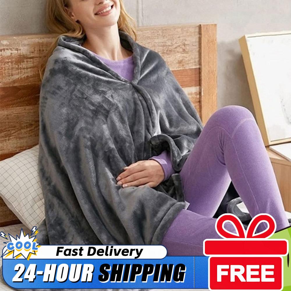 Portable Electric Heating Blanket USB Heating Shawl Blanket Powered Warmer Bed Heating Mat Winter Warm Heated Blanket Sofa Shawl