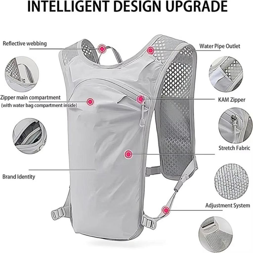 Cycling Running Hiking Vest Breathable Bicycle Cross-Country Marathon Sports Lightweight Multifunctional Outdoor Activity Gear