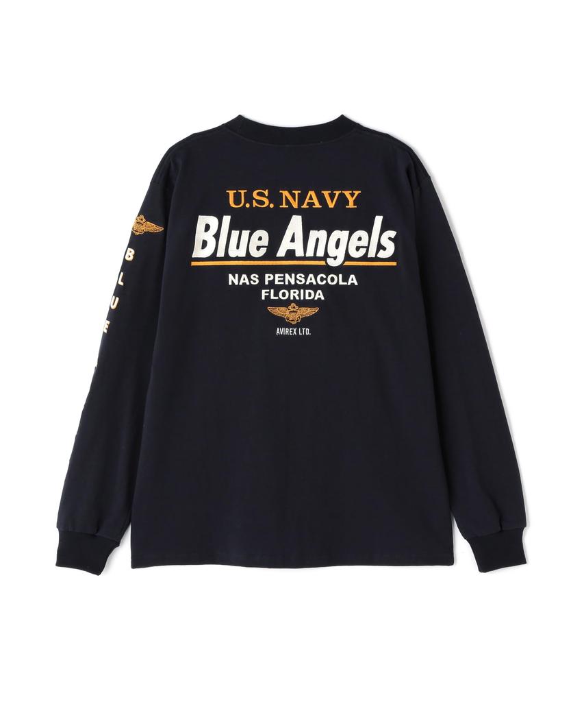 Avirex Long Sleeve Embroidery The Blue Angels Large 120 Navy T-Shirt / 783-4130010 Men's