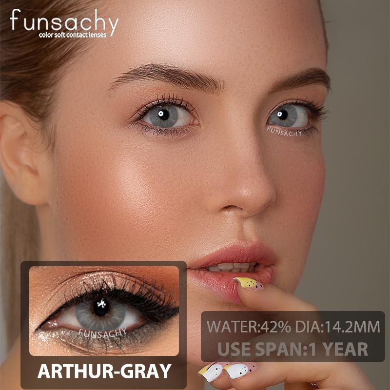 FUNSACHY 2Pcs Best Selling Contacts Colored Lenses Color Blue Green Grey Series Soft Lens Natural EyeBeauty Pupil Cosmetic Lens