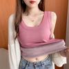 Thermal Vest Women Sexy Winter Clothing Sleeveless Body Vest Solid Slim Velvet Warm Tank Tops Crew Neck Thermo Underwear