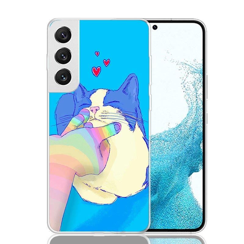 Cat Cute Kitten Cartoon Case Phone Cover for Samsung Galay Note 20 Ultra 10 Pro Lite 9 8 S10 Plus S9 S8 + S7 Edge Trend Fundas N