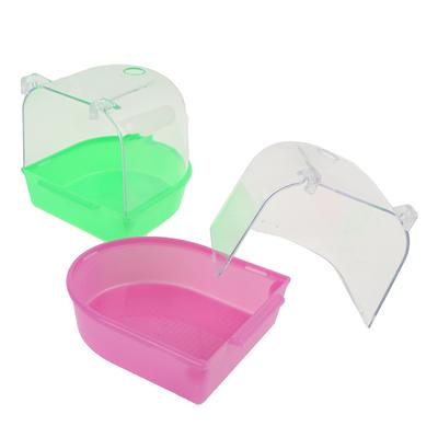 Pet Bird Bathtub Hanging Parrot Bathtub Bird Cage Accessories Bath Shower Box