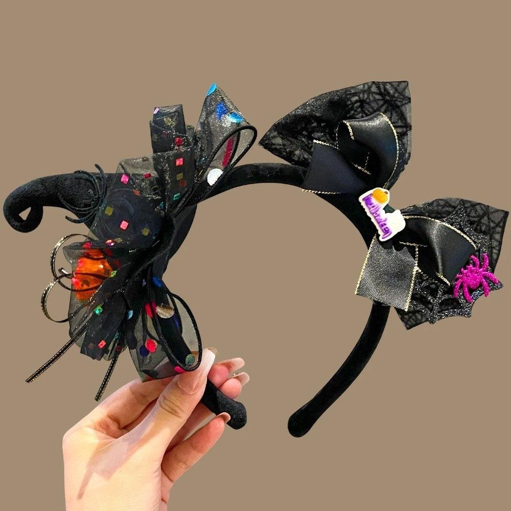 Ghost Witch Hat Headband Pumpkin Cone Hat Hair Hoop Halloween Party Hair Band  Photo Props