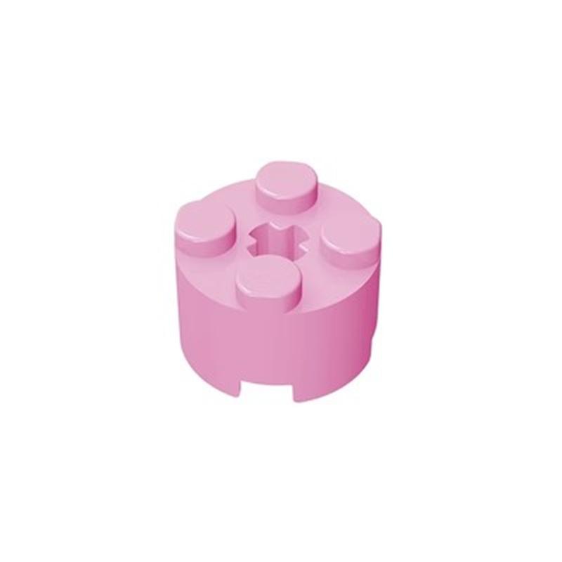 100PCS Building Blocks Bricks Thick Figures Block Cylinder Round 2 X 2 With Axle Hole Creative Size Compatible With 3941 6143