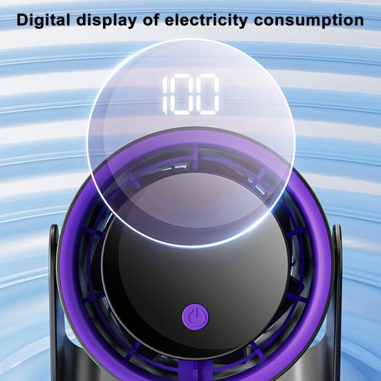Portable Turbo Desk Fan 100-Speed Adjustable Table Fan with LED Display USB Rechargeable