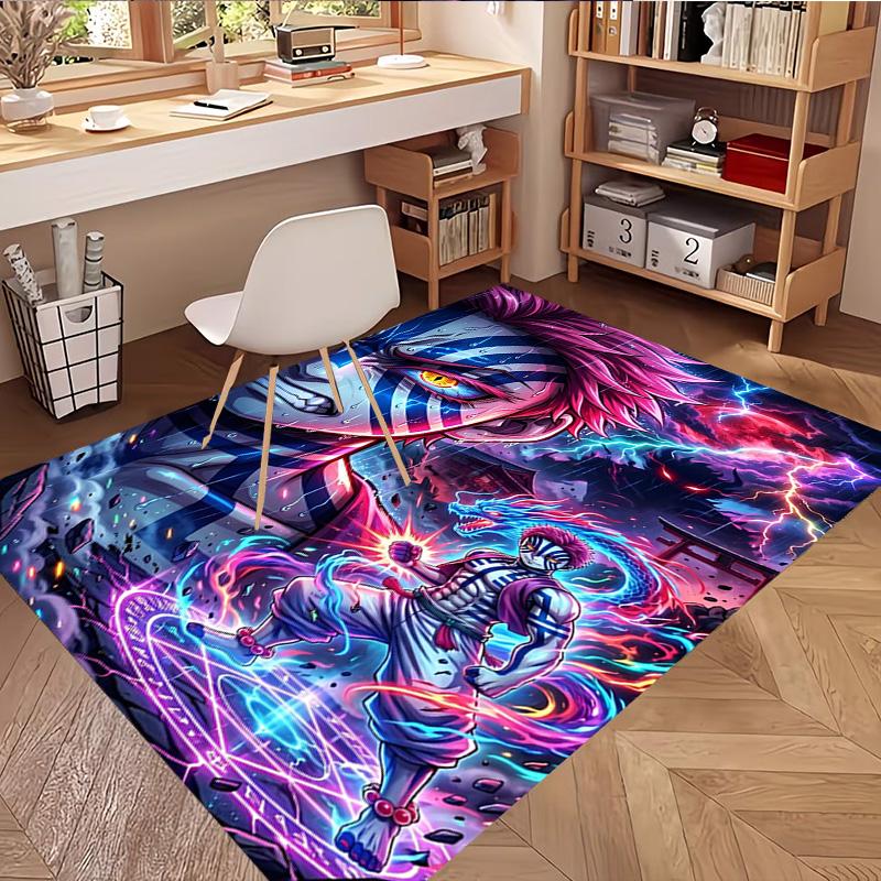 Demon Slayer Print Rug, Washable Floor Carpet, For Entryway Dorm Laundry Room Office Study, Home Decor Birthday Christmas Gift