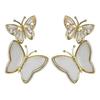 S925 Silver Korean Fashion Butterfly Shell Earrings for Women