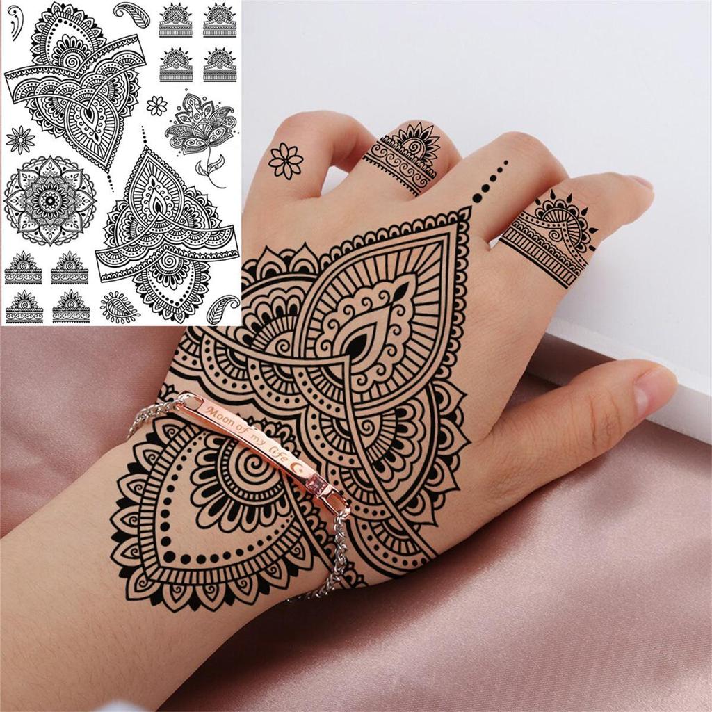 Cross Henna Art Temporary Tattoo Sticker for Arm and Neck