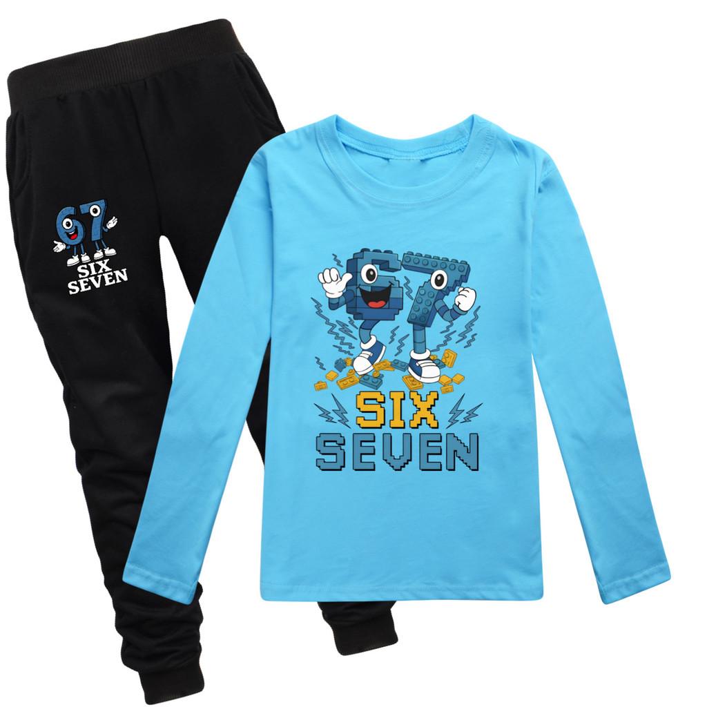 

5230 Kids Boys Girls Steal a Brainrot 67 Print T-shirt Pants Clothes Set 160cm