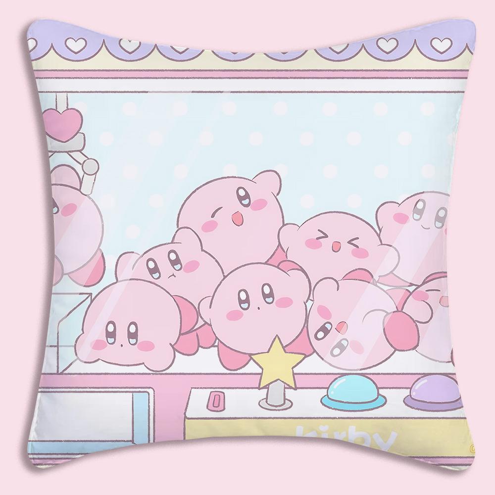 Hot Lovely KKirbies Pillow Covers Cartoon Sofa Decorative Home Doublesided Printing Short Plush Cute Cushion Cover