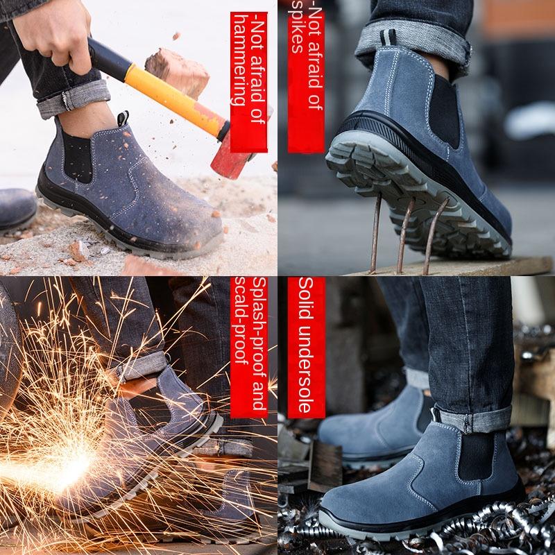 Labor Insurance Shoes Men's Steel Baotou Anti-smashing, Stab-proof, Non-slip, Wear-resistant, Lightweight and Shock-absorbing Work Shoes