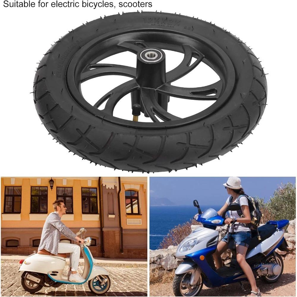 Aluminum Alloy Hub Scooter Tire Replacement Rubber Tire Rubber Tyre Wheel Electric Bicycle Use