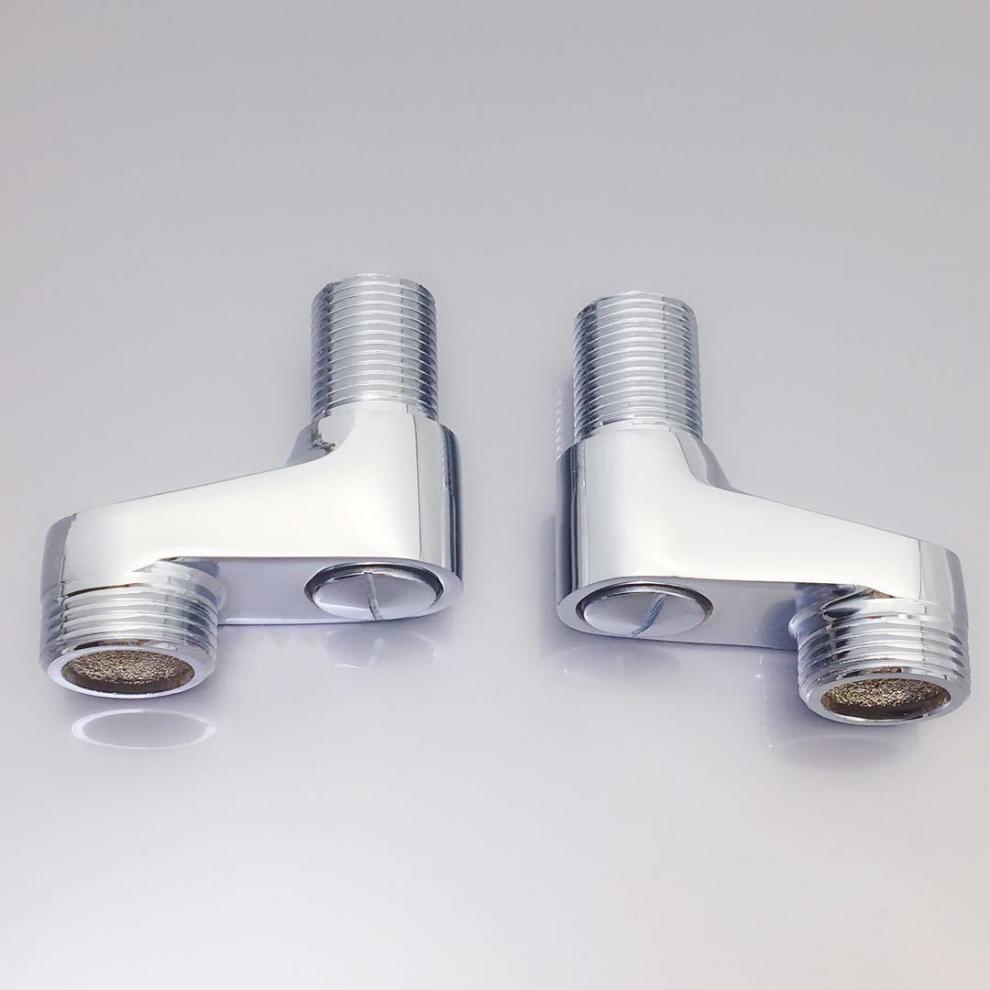 2Pcs Shower Faucet Curved Foot Adjustable Adapter Solid Brass Wall Mounted Replacement Angle Valve Kitchen Bathroom Accessories