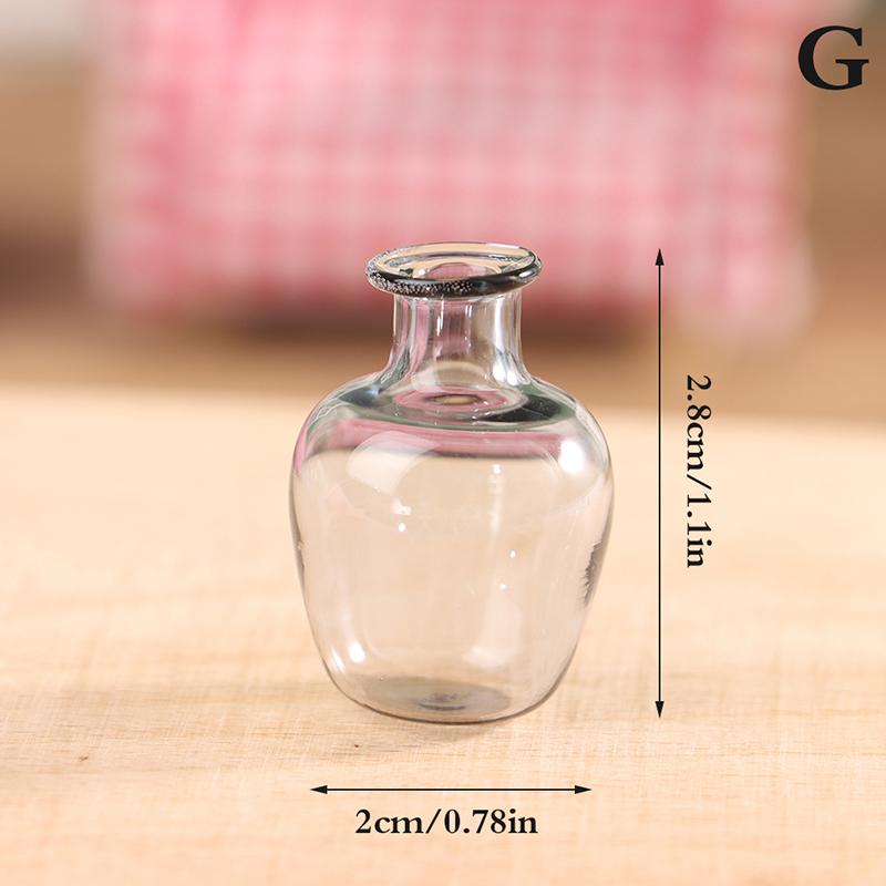 24 Styles 1/12 Lovely Miniature Dollhouse Glass Vase Mini Flower Vase for Doll House Furniture Decoration Accessories