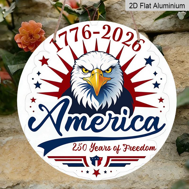 

2D Flat 1pc Aluminum Independence Day-Themed Wall Decor 7.87 inches x 7.87 inches Celebrating the 250th Anniversary Patriotic Decor Suitable for 1pc