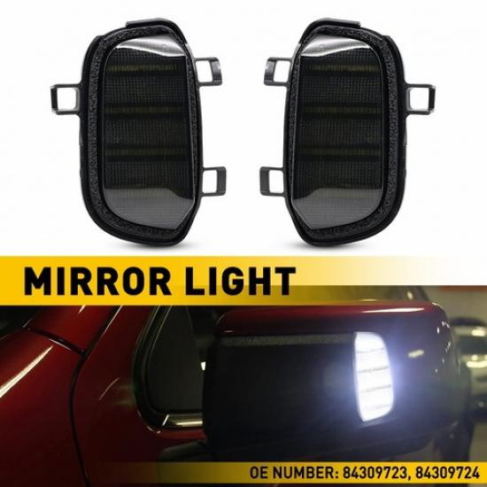 White Towing LED Mirror Light Lamps Pair For GMC - Sierra 1500