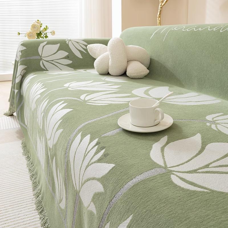 Small Fresh Sofa Cover Pastoral Style Four-season Universal Chenille Anti-slip Sofa Cushion Cover Anti-cat Scratch Sofa Towel