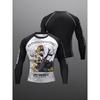 Herren Langarm-T-Shirt mit 3D-Streifendruck, bequem, atmungsaktiv und vielseitiges Herren-Oberteil