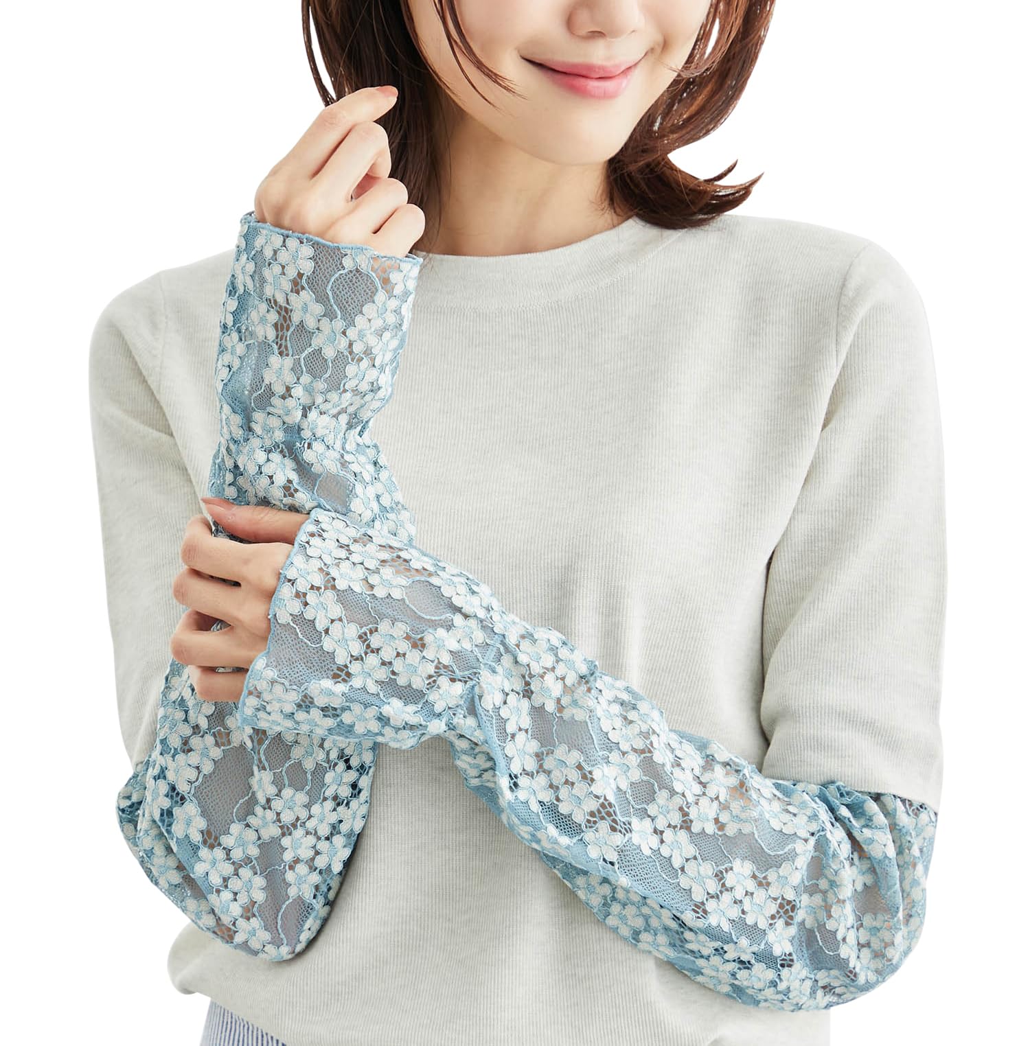 

Рукава к некоторым Кружевным рукавам с цветочным узором для женщин GII43550 Синий F [ROPE PICNIC] [Ограниченные магазины] (45)