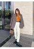 Women's Fleece-Lined Semi-High Neck Faux Mink Base Layer for Autumn/Winter