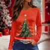 Women's Daily Casual Long-sleeved Printed O-neck Top